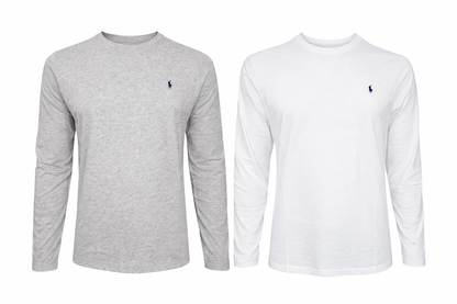 Polo Ralph Lauren Longsleeve Langarmshirt Baumwolle vers. Farben / weiß und grau