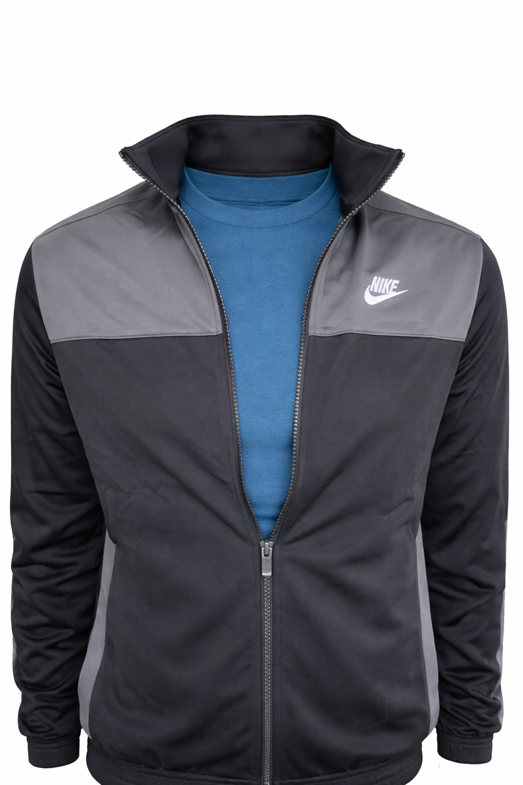 Nike Trainingsanzug Schwarz Grau Jacke und Hose Fitnessmode Gr. S