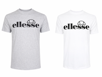 Ellesse Fuenti T-Shirt Herren Baumwoll-Shirt mit Logo Sport-Shirt SHP16469 Grau oder Weiß